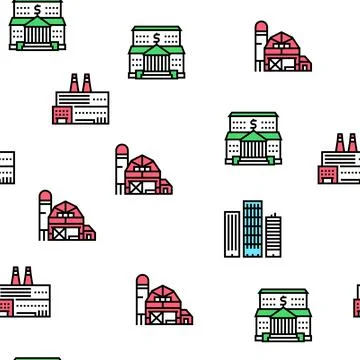 Building Architecture Vector Seamless Pattern Ilustración de archivo