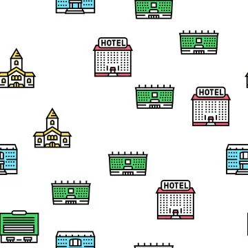 Building Architecture Vector Seamless Pattern Ilustración de archivo