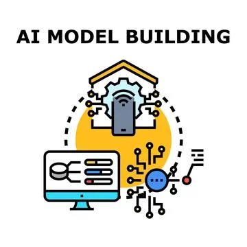 Building artificial intelligence models and smart systems 스톡 일러스트