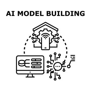 Building artificial intelligence models and smart systems Stock Illustration