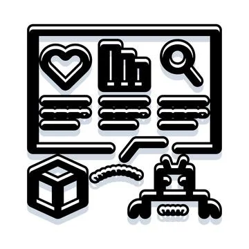 Building artificial intelligence robot with logic components Stock Illustration