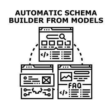 Building automatic schema from models concept Stock Illustration