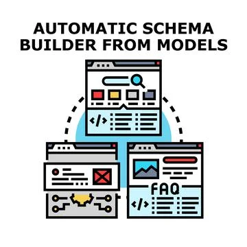 Building automatic schema from models concept Stock Illustration