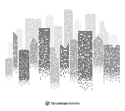 Building background. Abstract city skyline. Silhouette skyscrapers. Downtown Ilustración de archivo
