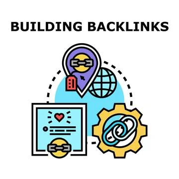 Building backlinks for search engine optimization strategy Stock Illustration