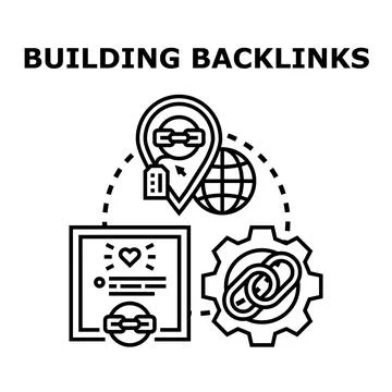 Building backlinks for search engine optimization strategy Stock Illustration