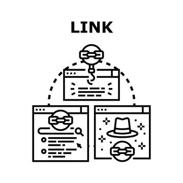 Building backlinks strategy for website search engine optimization Illustration