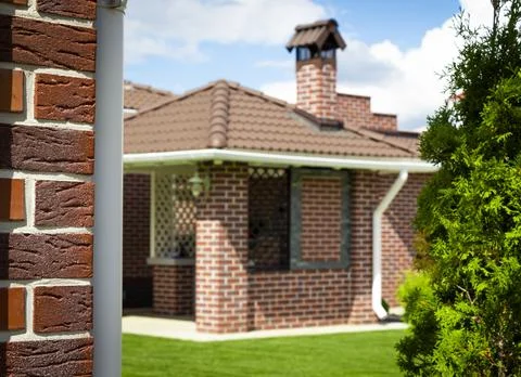 The building is in the backyard Stock Photos