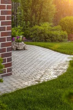 The building is in the backyard Stock Photos