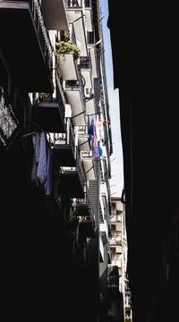 BUILDING  BALCONES DE EDIFICIOS EN CALLES DE EUROPA Stock Photos
