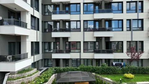 Building with balconies Stock Footage 197069458