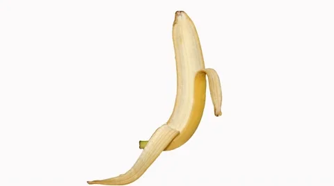 Building a banana on white background Stock Footage 44524916