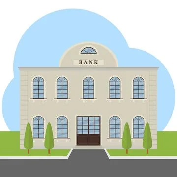 Building of the bank Ilustración de archivo