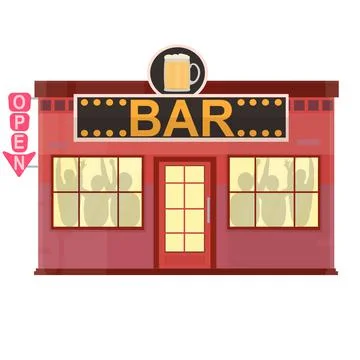 Building of the bar Ilustración de archivo
