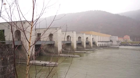 Building of Barrage Stock Footage 50882679