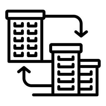 Building barter icon outline vector. Finance exchange Stock Illustration