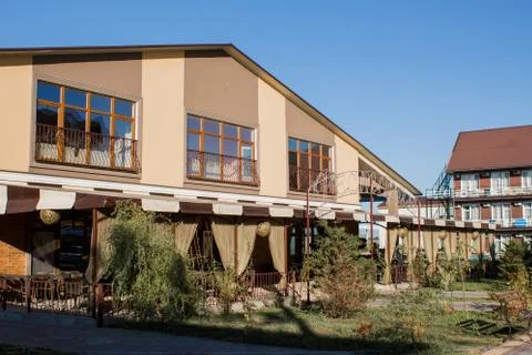 The building of the beach complex with a clear sky Stock Photos