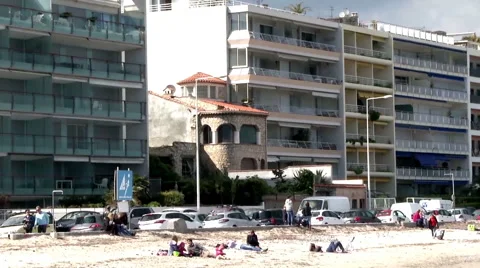 Building on The Beach Stock Footage 46036274