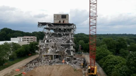 Building being demolished Video stock 141888277