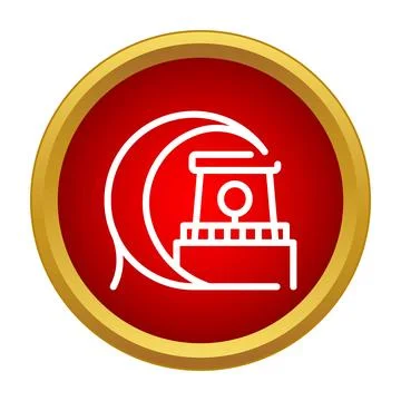 Building being engulfed by large tsunami wave icon Stock Illustration