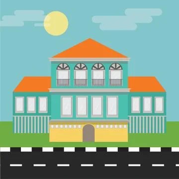 Building Beside Road Ilustración de archivo