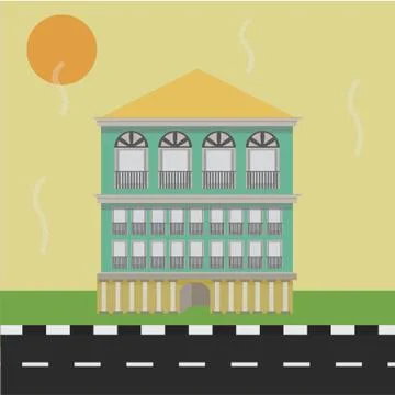Building Beside Road Ilustración de archivo