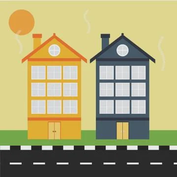 Building Beside Road Ilustración de archivo