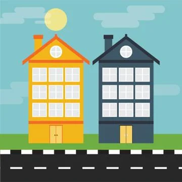 Building Beside Road Ilustración de archivo