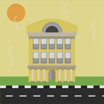 Building Beside Road Ilustración de archivo