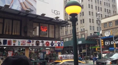 Building besides a street in Manhattan Stock-Footage 48848736