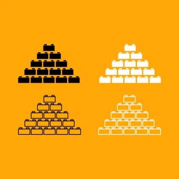 Building block black and white set icon. Ilustración de archivo