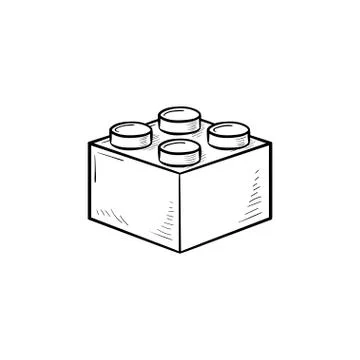 Building block hand drawn outline doodle icon. Ilustración de archivo