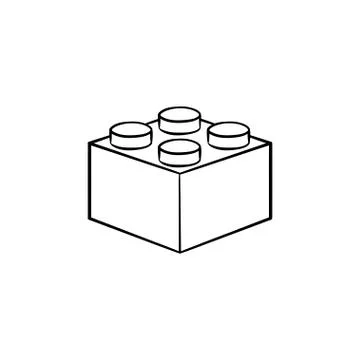 Building block hand drawn outline doodle icon. Ilustración de archivo