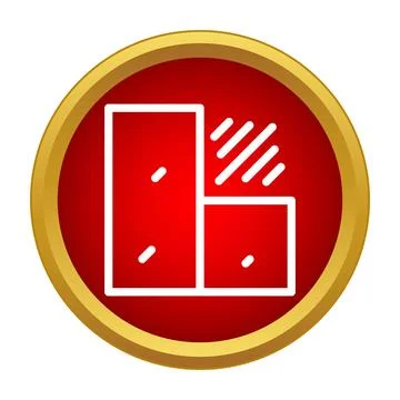 Building block icon showing construction materials Stock Illustration