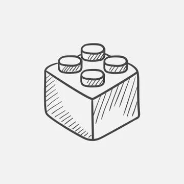 Building block sketch icon Ilustración de archivo