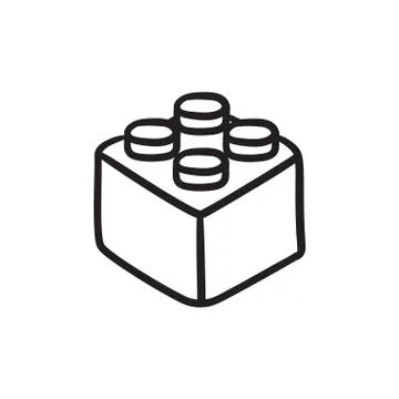 Building block sketch icon Ilustración de archivo