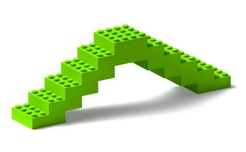 Building blocks bridge 3d construction on white 스톡 사진