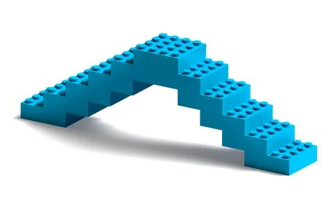 Building blocks bridge 3d construction on white Stock Photos