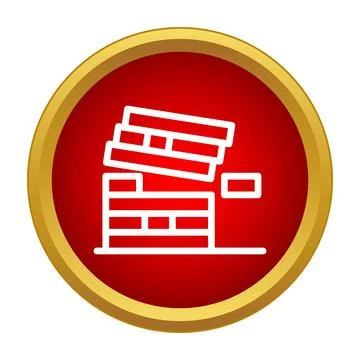 Building blocks collapsing icon representing disaster and failure Stock Illustration