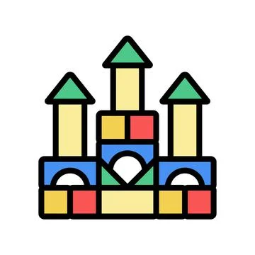 Building blocks color icon vector illustration Illustrazione stock