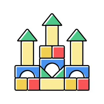 Building blocks color icon vector illustration Illustrazione stock