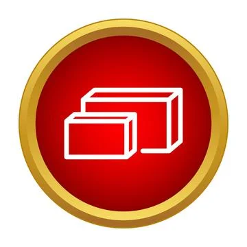 Building blocks construction material simple flat icon Stock Illustration