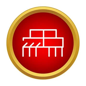 Building blocks construction process line icon design Ilustración de archivo