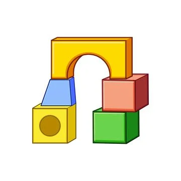 Building blocks creating an arch structure Ilustración de archivo