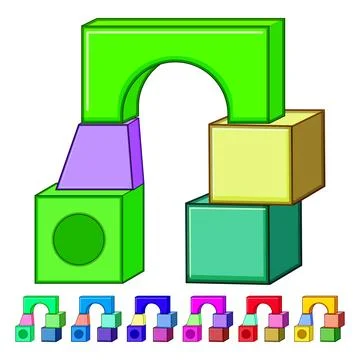 Building blocks creating an arch structure 库存插图
