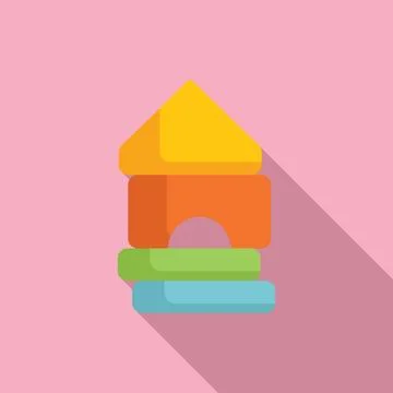 Building blocks creating a house Stock Illustration
