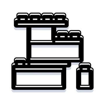 Building blocks creating structures and encouraging creativity 库存插图