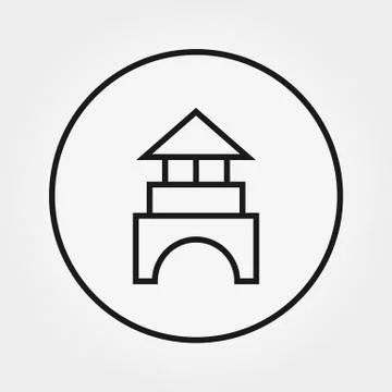 Building blocks. Cubes. Constructor. Toy. Icon. Vector. Editable Thin line. Stock Illustration