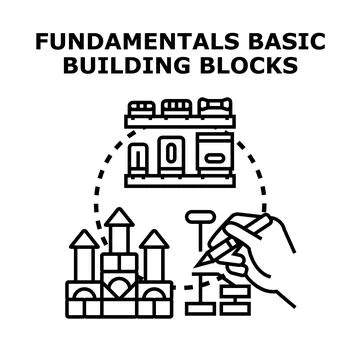 Building blocks fundamentals concept creating development process Stock Illustration