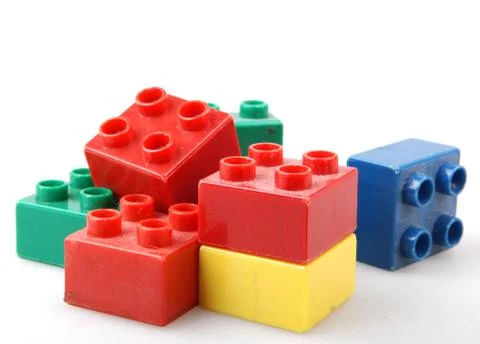 Building Blocks Isolated On White Stock-Fotos